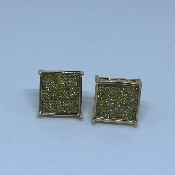 Yellow Diamond Earrings - Picture 8 of 11